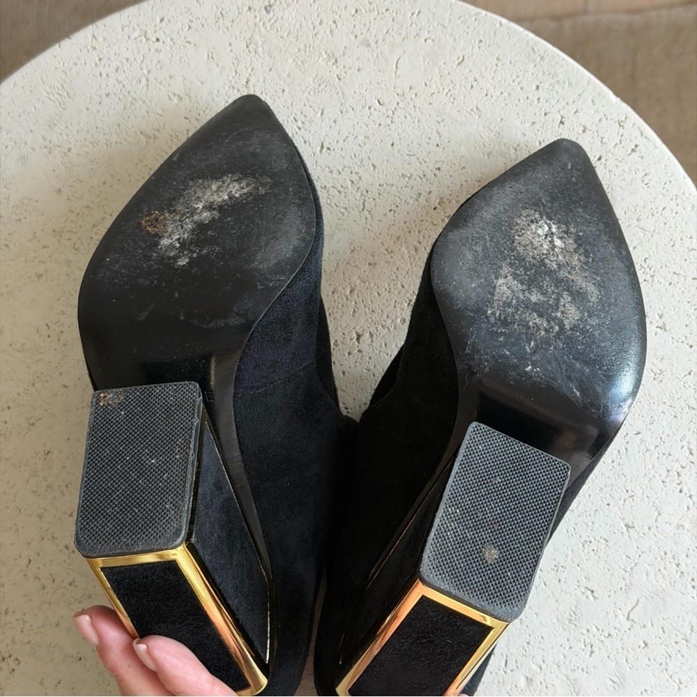 Kat Maconie suede ankle booties with sculptural heel, size 37 - Picture 6 of 7